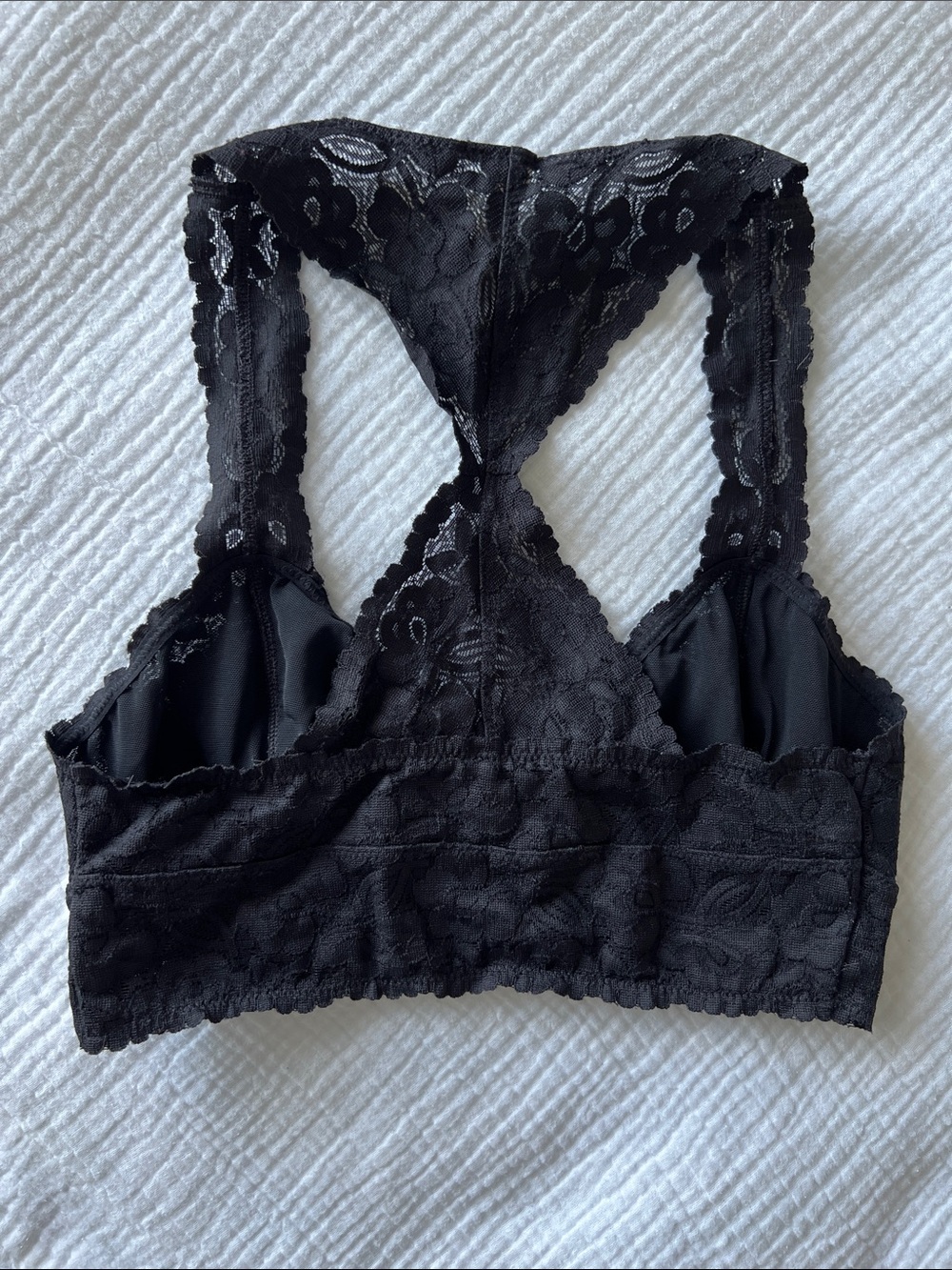 Intimately Free People Galloon Lace Racerback Bralette in Black • Small